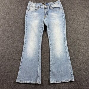 Vintage Angels Low Rise Flare Jeans Women's 11 Short Light Wash Blue Denim Y2K
